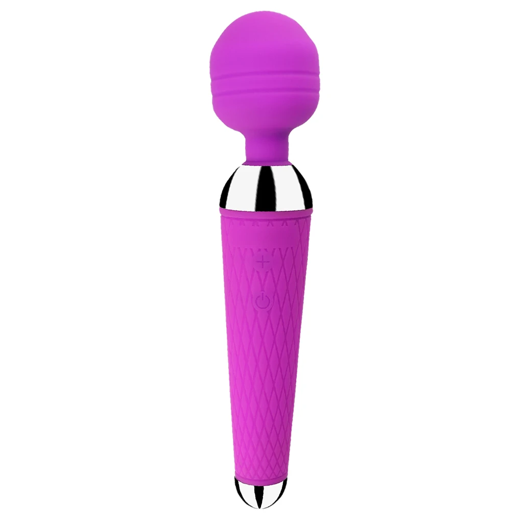 10 Modes Powerful Vibrating Women Sex USB Charge AV Magic Wand Adults Sex Toys - Purple