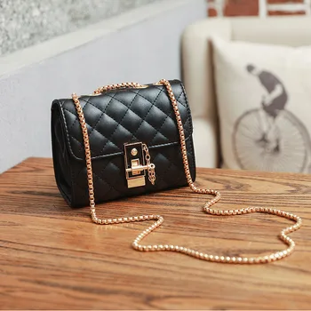 

Lock 2020 Women's bag new small flap bag women's messenger bag Quilted chain shoulder bag Korean fashion women's handbag bucket