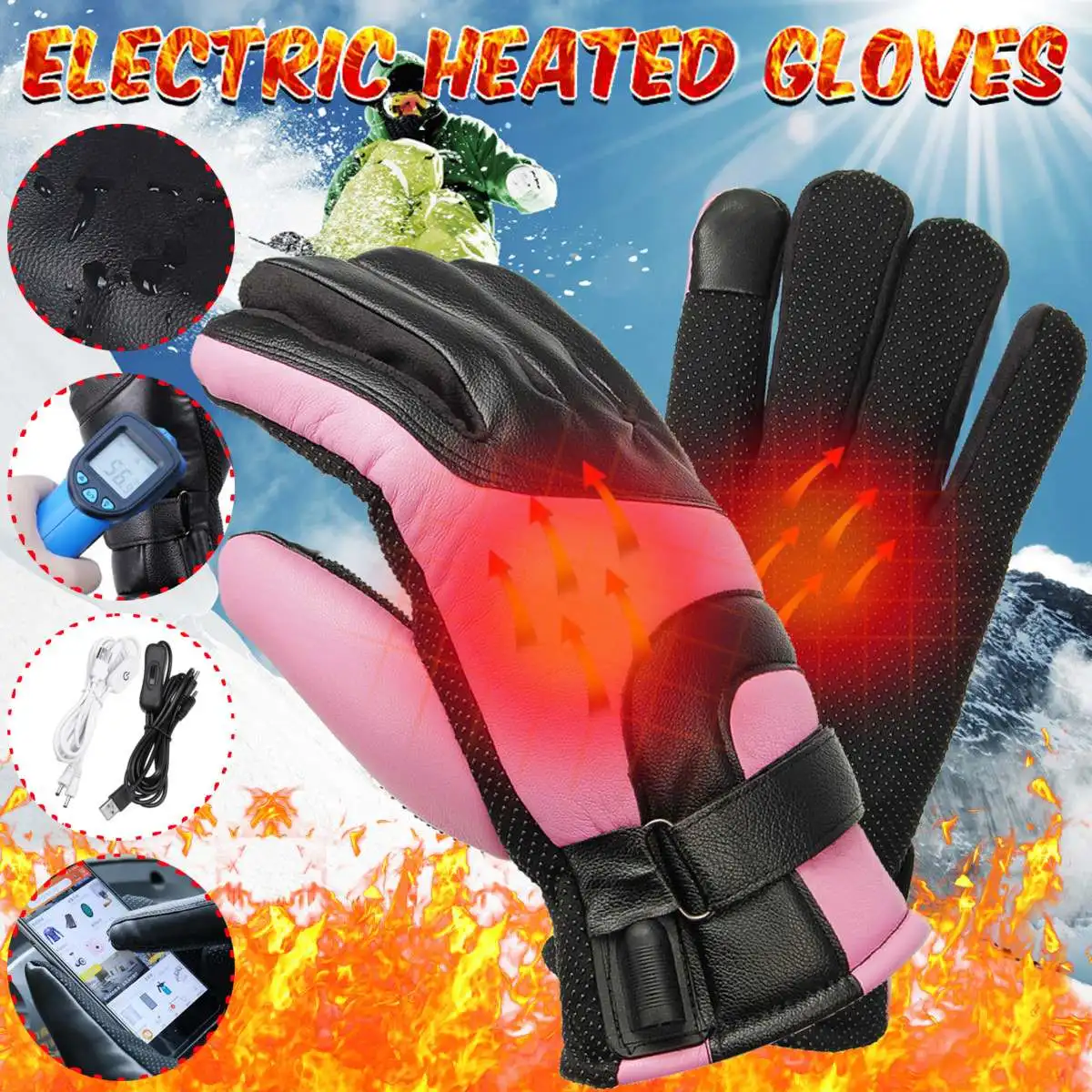 Мотоциклетные Перчатки Водонепроницаемые с подогревом Guantes Moto с сенсорным экраном на батарейках мотоциклетные гоночные перчатки для верховой езды зимние