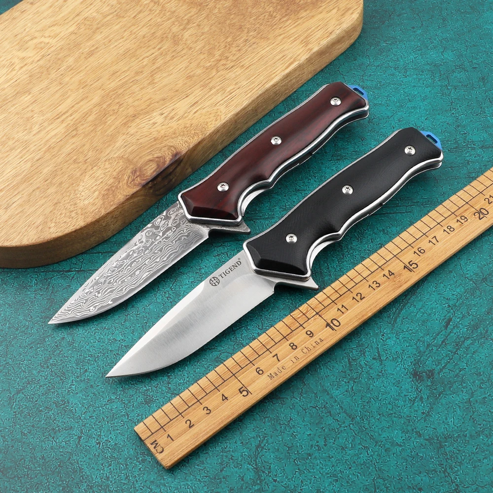 CR Folding Knife Ball Bearing Damascus Blade Steel Handle Outdoor Camping Multifunction Hunting EDC Tool | Инструменты