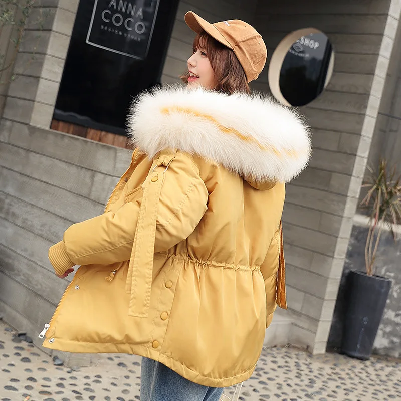 

Cotton Coat Women's Short 2019 Korean-style Slim Fit Large Fur Collar down Jacket Cotton-padded Clothes Versitile Fashion Thick