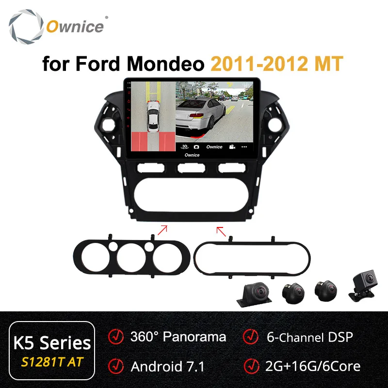 S1281-1 K5 Series Ownice 10," Android 9,0 Восьмиядерный автомобильный радиоприемник K3 K5 K6 для Ford Mondeo 2011 2012 gps аудио dvd-плеер 64G rom DSP 4G LTE DVR - Цвет: S1281-1 K5 Series