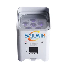 Белый Чехол 6 светодиодный s 18 Вт RGABW УФ Смарт мобильное приложение на батарейках беспроводной светодиодный Par Светильник Светодиодный светильник светодиодный Par проектор DJ светильник ING