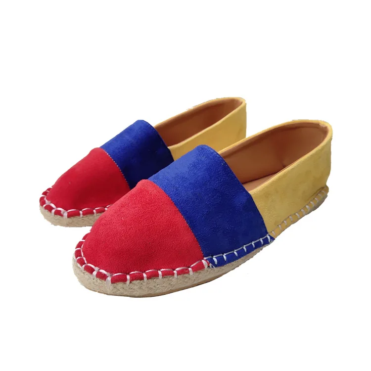 

Straw Flax Fisherman Shoes Women's 2019 Spring And Autumn New Style Flat Versatile Mixed Colors Canvas Large Size Shoes