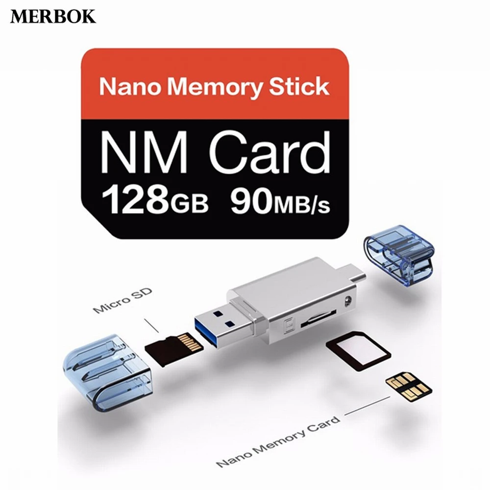 Dla Huawei P30 P 30 ELE-L29 NM karta Nano karta pamięci 128GB 90 MB/S karta  NM z USB3.1 Gen 1 type-c podwójnego zastosowania czytnik kart TF/NM -  AliExpress Computer & Office