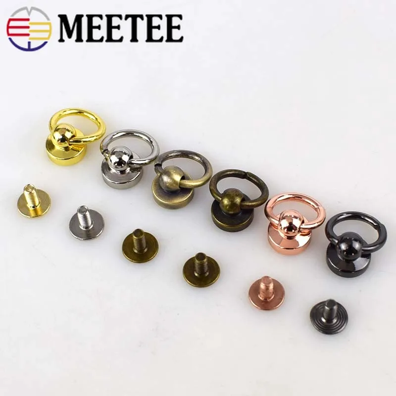 Meetee 5/10/20 шт Металлические сумки заклепки гвоздь Пряжка поворотный винт кнопки