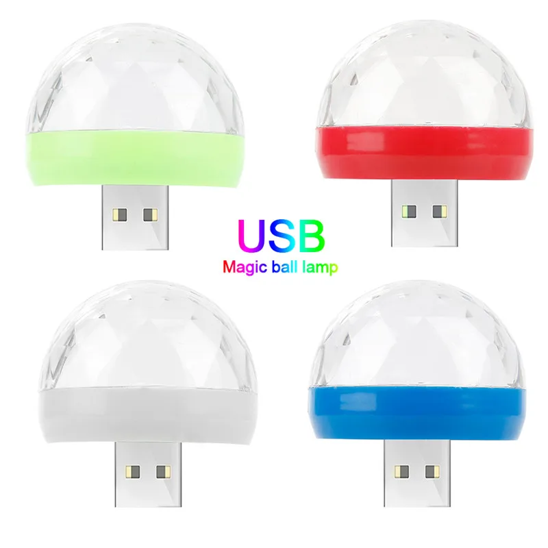 Мини USB диско-светильник светодиодный вечерние светильник s Портативный хрустальный магический шар красочный эффект сценический светильник для дома вечерние караоке Декор