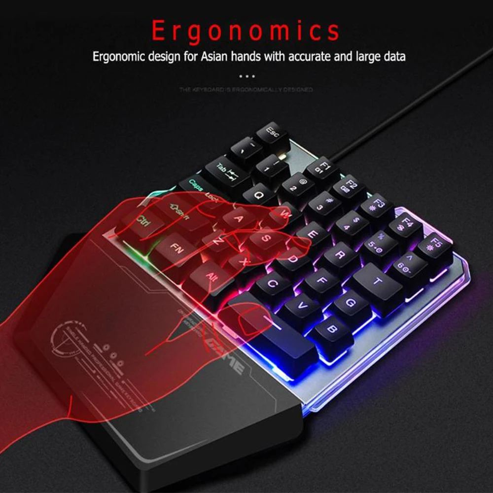G40 Механическая 35 клавишная игровая мини клавиатура RGB с одной рукой и