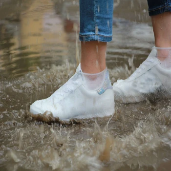 

2PCS Silicone Shoe Covers Shoe Cover Reusable Rain Boot Covers Waterproof Slip-resistant Rubber Women Men Shoes Cover Protectors