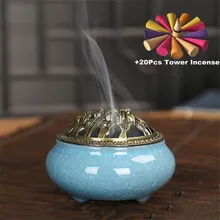 20 шт. подарок для благовоний с башней, керамические горелки для благовоний, портативные фарфоровые курильницы, буддизм, держатель для благовоний, домашний Чайный домик, студия для йоги