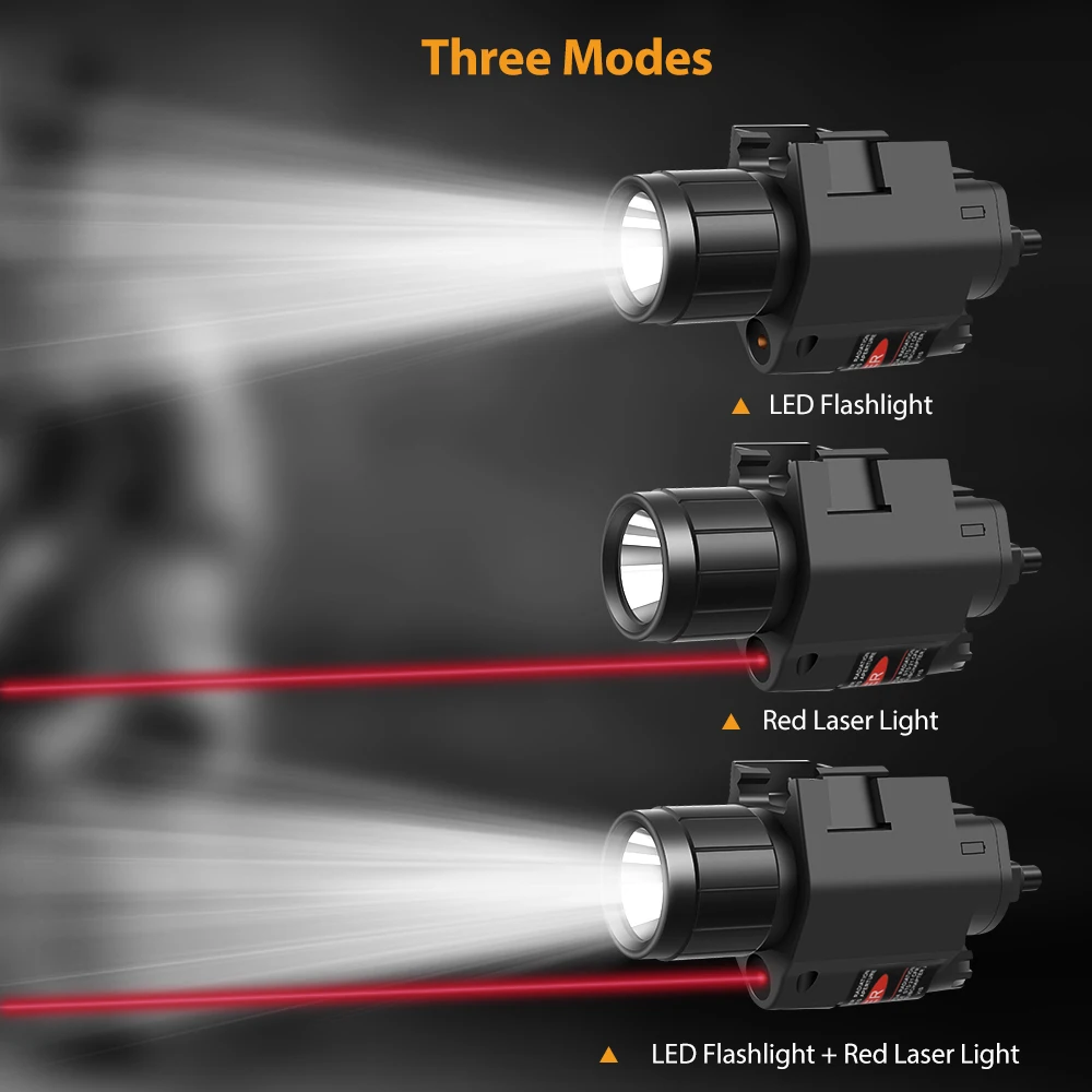 2000LM R5 LED Gun Rifle flashlight Rail Mount Lamp & Red Dot Laser Sight Scope 
