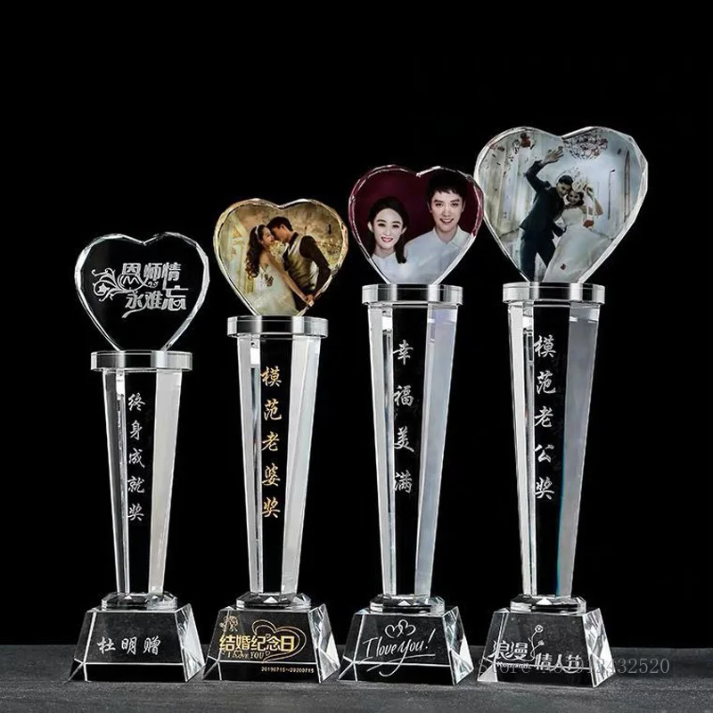 

Custom Crystal Trophy for Home Decoration, Can Add Photos as Prize, Sports Movie Award, Delivery on Your Own
