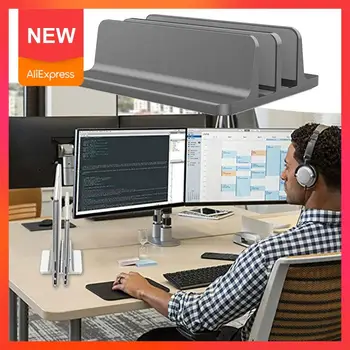 

Vertical Laptop Stand Double Desktop Stand Holder with Dock Adjustable O3E1