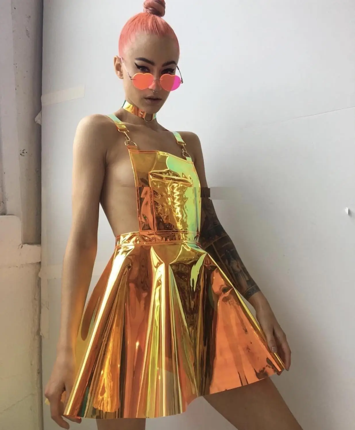 Vrouwen Waterdichte Spiegel Transparant Clear Pvc Jurk Sexy Pittige Coupon Ontwerp Dj Muziek Festival Club Kostuums Dance Show