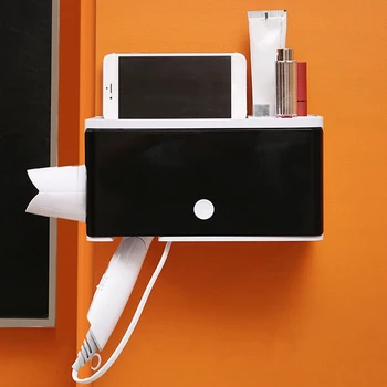 

ABS Rack Wall Mounted Bathroom Organizer Durable Home Hair Dryer Holder Storage Hotel Shelf Accessories Toothbrush Cosmetic