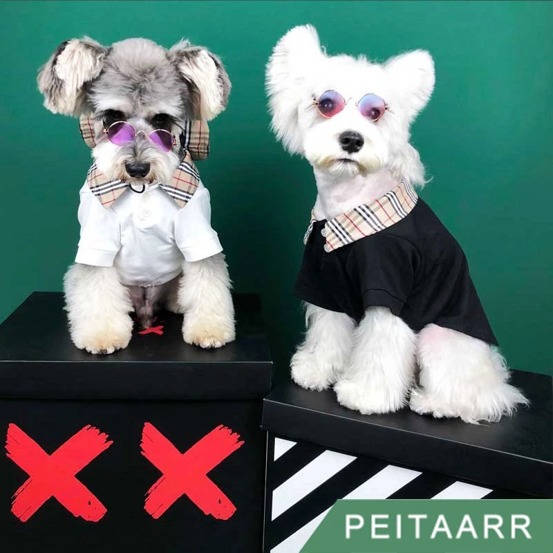 [PEITAARR] одежда для домашних животных футболка с коротким рукавом и воротником