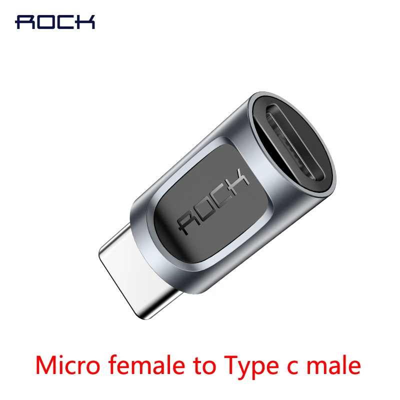 Rock для Micro usb к lightning адаптер конвертер для iPhone 11 xs xr 8 7 6s plus 5 ipad зарядное устройство Зарядка 8 pin тип c - Цвет: Micro usb to Type-c