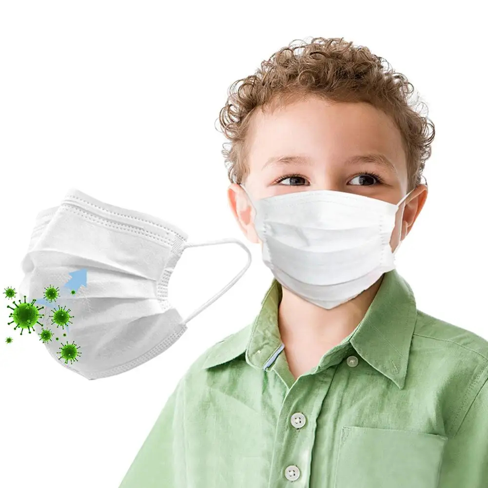 

50Pcs 3 Layer Kids Children Disposable Dust-proof Breathable Me-dical Face Mask Disposable Me-dical Face Mask Disposable Mask