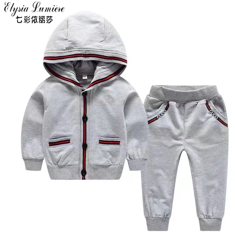 

2020 Spring And Summer New Style Korean-style Long Sleeve Pure Cotton Gray Hoodie Fashion & Sports Casual Boy's Suit Reserve