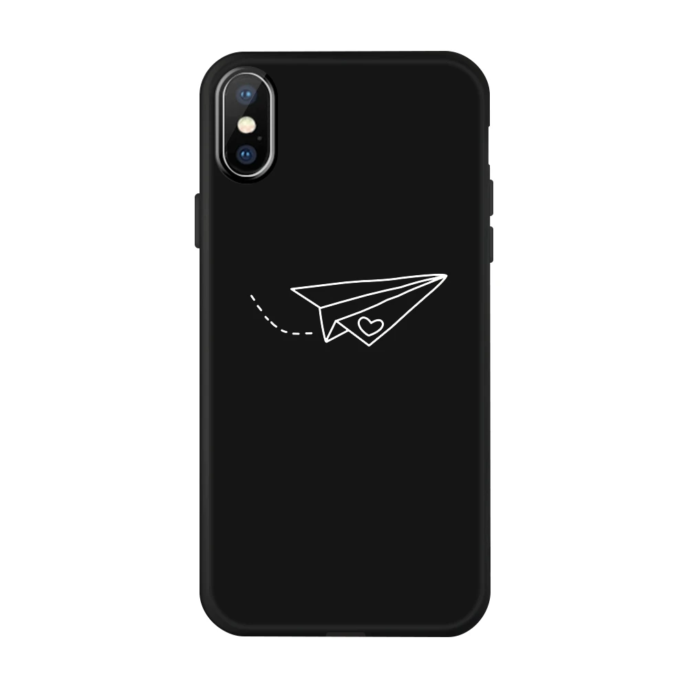 Черный ТПУ окрашенный чехол для iPhone 8 7 6 6S Plus X XS Max X 5 5S SE чехол Funda iPhone8 iPhone7 Plus силиконовый мягкий модный чехол - Цвет: 03