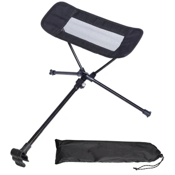 

Outdoor Folding Footrest Portable Recliner Footrest Extended Leg Stool Can Be Used with Folding Chair, Black
