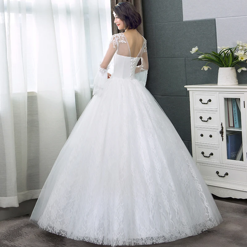 Свадебное платье со шнуровкой; свадебное платье принцессы; платья с длинными рукавами для невесты; Бальные платья