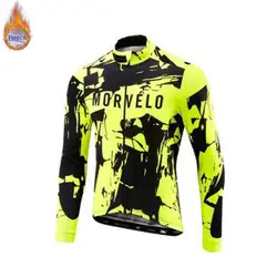 Morvelo зимний термальный флис Велоспорт Джерси с длинным рукавом шоссейный велосипед одежда для велоспорта Топы Maillot Ropa Ciclismo Hombre