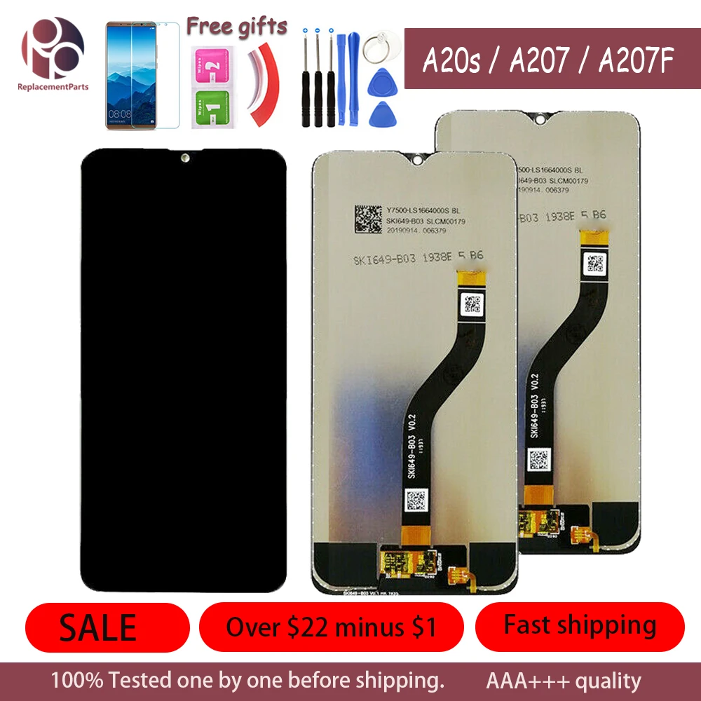 10 шт. ЖК-дисплей для samsung A20s A207 SM-A207F a2070 кодирующий преобразователь сенсорного экрана в сборе экран дисплей запасные части+ Бесплатные инструменты