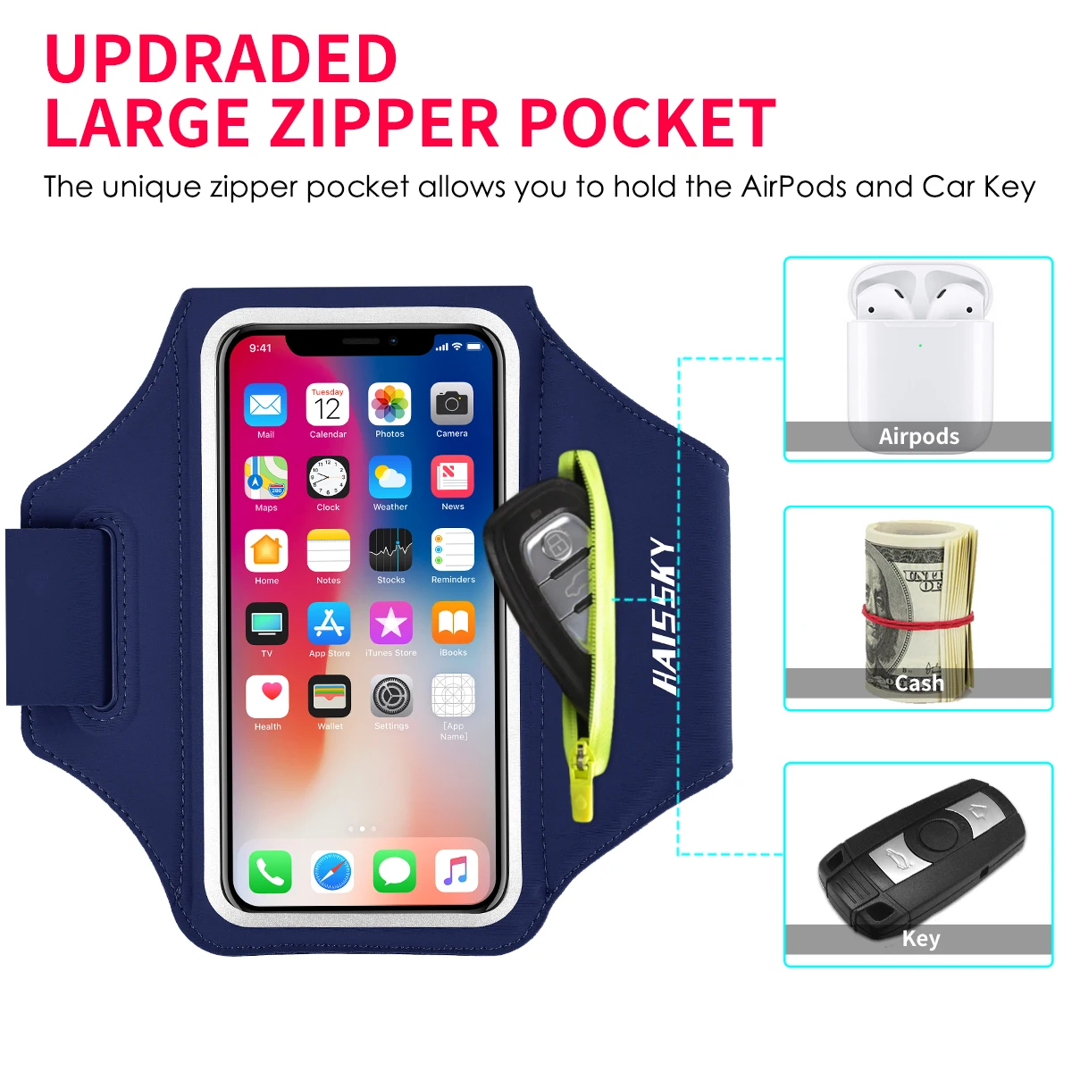 Running Phone Case For iPhone 12 11 Pro Max Xs Max 7 8 Plus For Airpods Pro Case Bag Samsung S21 S20 S20 + S10 Sport Armbands,phone armband,mobile phone armband,phone arm band,sports arm bag,fitness arm bag
