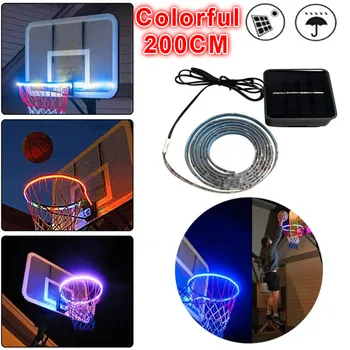 

2M LED strip lights RGB LED Basket Hoop Solar Charging Basketball Basket Hoop Rim Playing At Night Shooting IP67 Accessories
