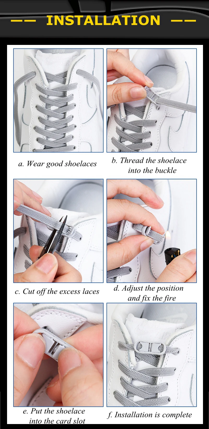 1 Pair Buckle Lock No Tie Shoelaces Elastic Reticulated Woven Flat Shoe Laces Quick Wear In 1 Second Sneakers Lazy Shoelace