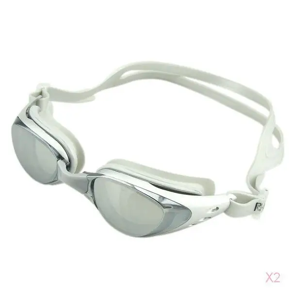 

2x Anti-fog Anti-UV Swimming Goggles Glasses Comfort Swim With Nose Buckle Case Swimming Goggles Glasses