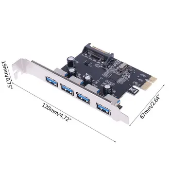 

PCI-E PCI Express To USB 3.0 VIA Chip SATA Interface 4 Port Adapter Converter Card for Desktop Windows