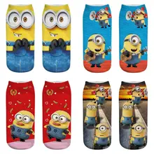 Новинка года; забавные носки с миньонами для мужчин и женщин Яркие безбортные носки для девочек и мальчиков; милые корейские носки в японском стиле; уличная одежда