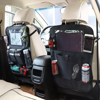 

Car Backseat Organizer with Touch Screen Tablet Holder + 9 Storage Pockets Kick Mats Car Seat Back Protectors for Kids Toddlers
