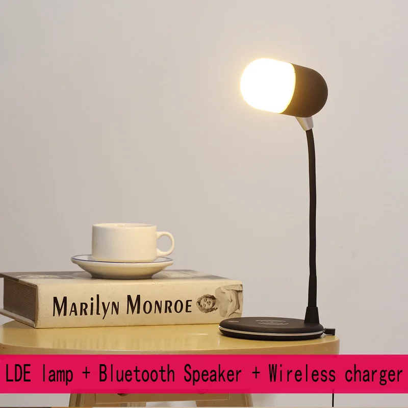 

3 in 1 wireless charger Bluetooth speaker LED desk lamp multifunction 5W wireless charger for iPhone Android