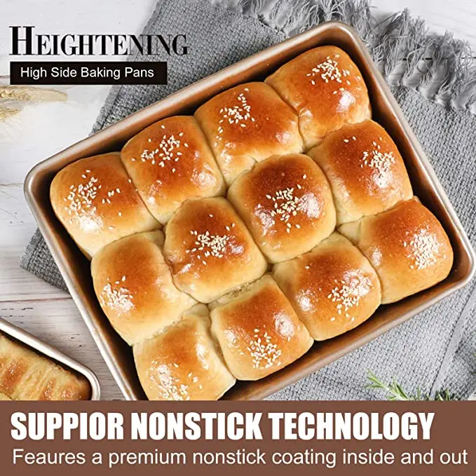 Deep Baking Pan Cookies Sheet Rectangular Jelly Roll Non Stick Carbon Steel Cake Metal Bakeware Biscuit Bread Loaf DIY Tools Baking Pan Baking Pan Tray Bread Baking Pan