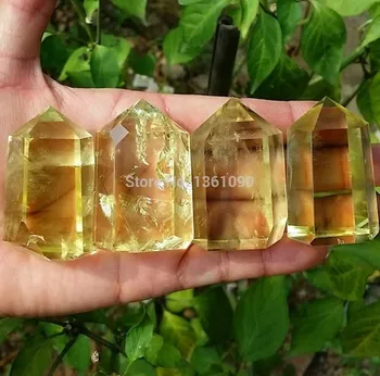 

314 4pcs Natural Citrine Crystal Rough Polished Point From Chin