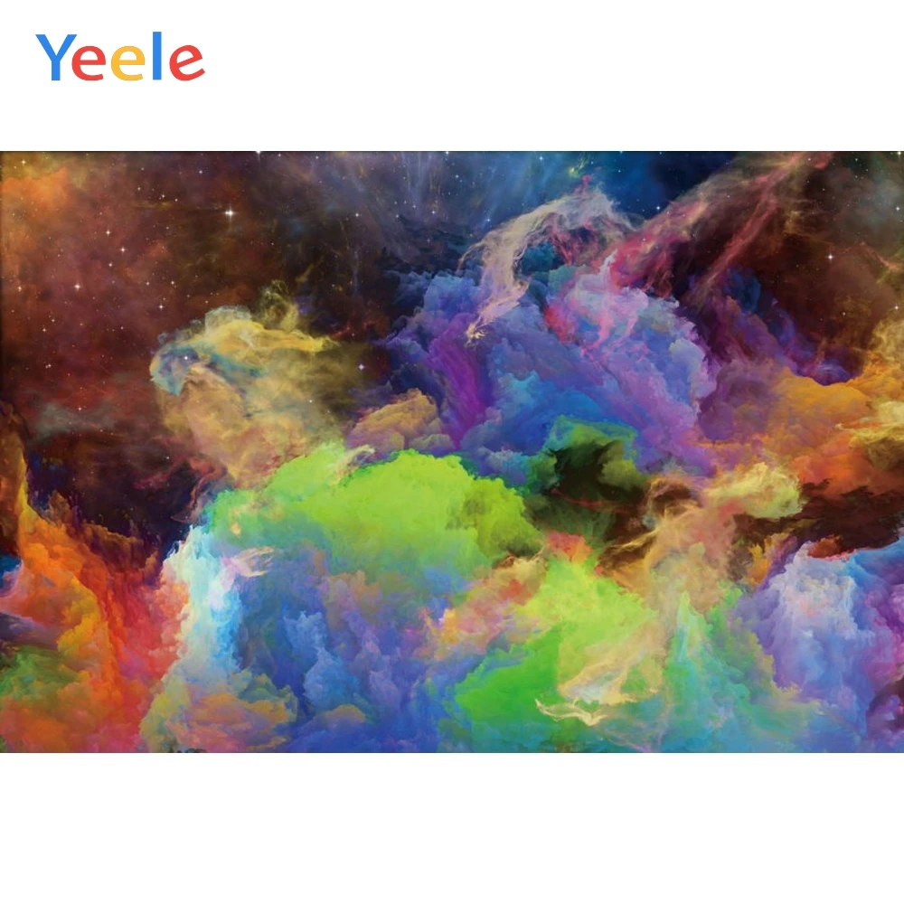 

Colorful Starry Sky Cloud Star Backdrop Baby Shower Birthday Party Custom Vinyl Photography Background Photo Studio Photophone