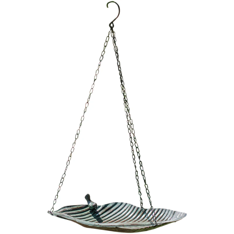 Wrought Iron Retro Hanging Bird Leaf Tray Shelf Flower Stand Basket Wall Storage Feeder | Дом и сад