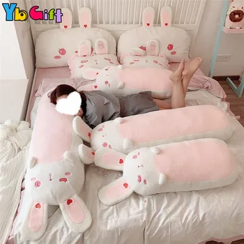 

Lovely Kawaii Rabbits Toy Pink Soft Animal Stuffed Rabbit Bedding Pillows Long Ear Bunny Doll Girls Gifts Children Kids Birthday
