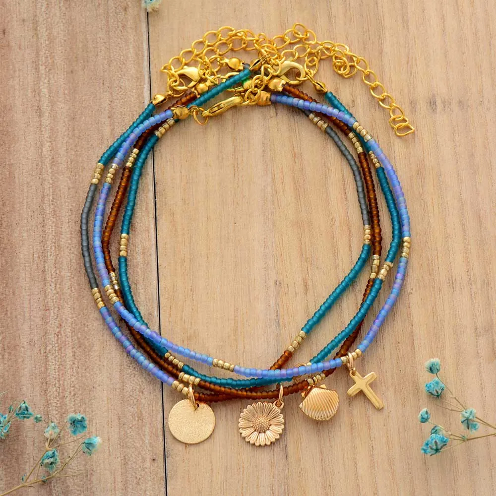 

Seed Beads Charm Bracelet New Fashion Adjustable Bracelet Beaded Bohemia Bracelets Beach Jewelry
