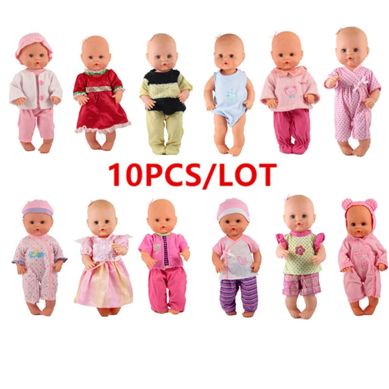 10pcs mixed outfits1 Одежда для кукол, 10 шт., разные платья, одежда, Nenuco, аксессуары, подходят для 33-35 см, 14 дюймов, Nenuco, кукла Nenuco y su Hermanita - Цвет: 10pcs mixed outfits1