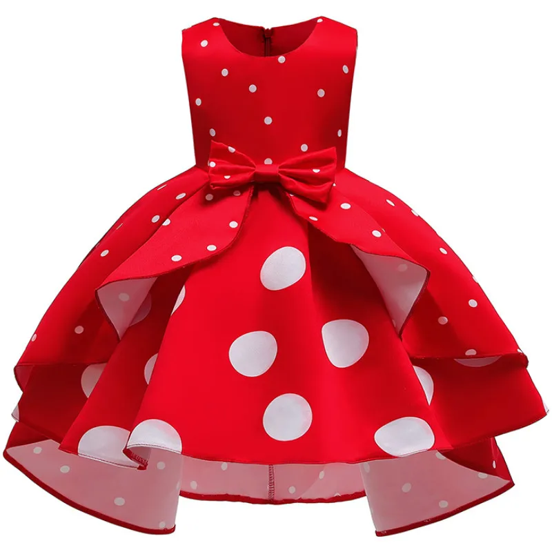 Baby Girls Christmas Flower Striped Dress girls dress princess costume kids clothes for Girls Wedding Party Toddler Kids Brithday Dot Dress