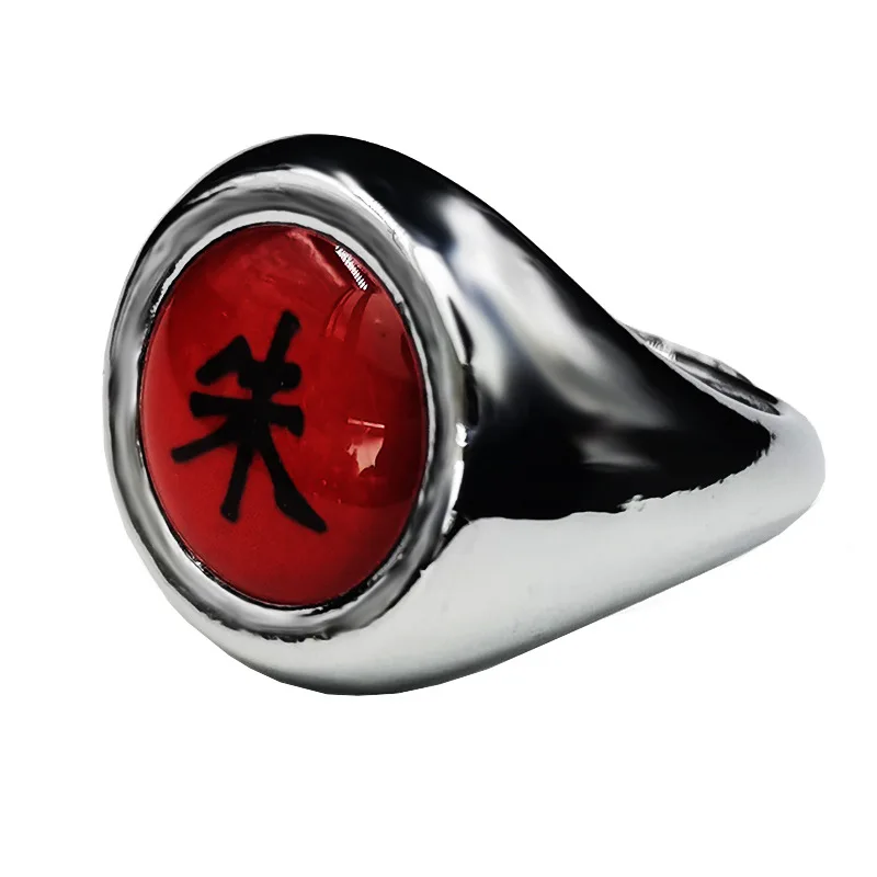 Bandai Anime Naruto Luminous Ring Accessories Cosplay Akatsuki Itachi Pain Metal Finger Jewelry Toy For Children Girl Boy Gift