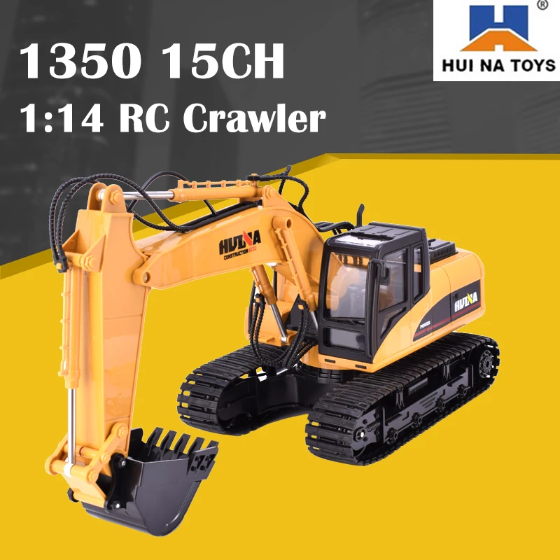 

HUINA 1350 1:14 RC Crawler Car 15CH 2.4G RC Excavator Metal Remote Control Rooter Charging Truck Independent Arms