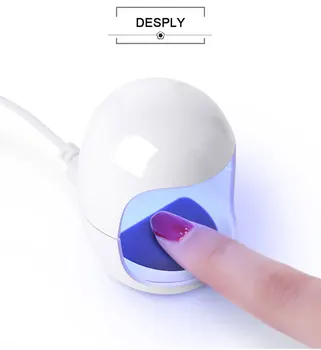 

Fingerqueen 3W USB Mini Nail Dryer Portable UV LED Curing Lamp 30s Fast Drying Curing Light for Gel Polish
