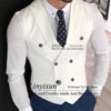 Classic Men's Suits Vest Double Breasted Customized жилетка мужская Male Business White Wedding Groomsmen Waistcoat Steampunk 2