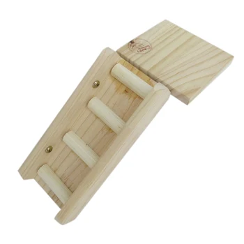 

Pet Hamster Climbing Ladder And Platform Set Hamster Exercise 2 Pieces Wooden Toy Kit For Cage Small Pet Accessories