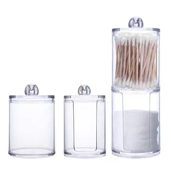 

Acrylic Cotton Swab Makeup Organizer Storage Box Portable Container Make Up Cotton Jewelry Case Cosmetics Organizer Storage Case